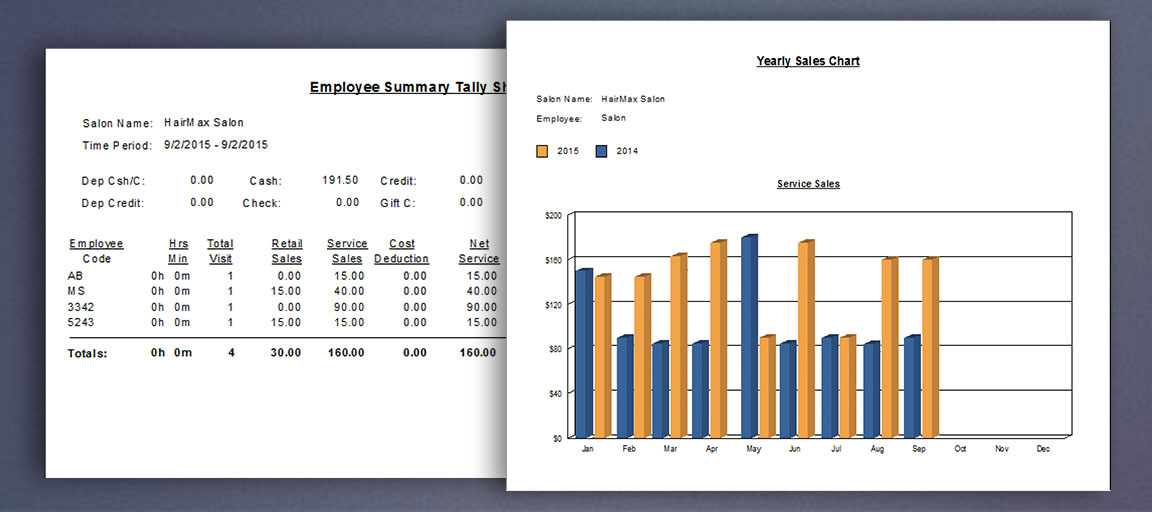 hairmax salon software reporting