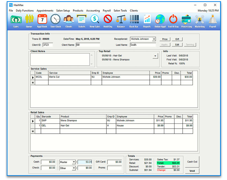 HairMax Salon Cash Register